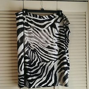 Natori Zebra Print Plus Mini Skirt